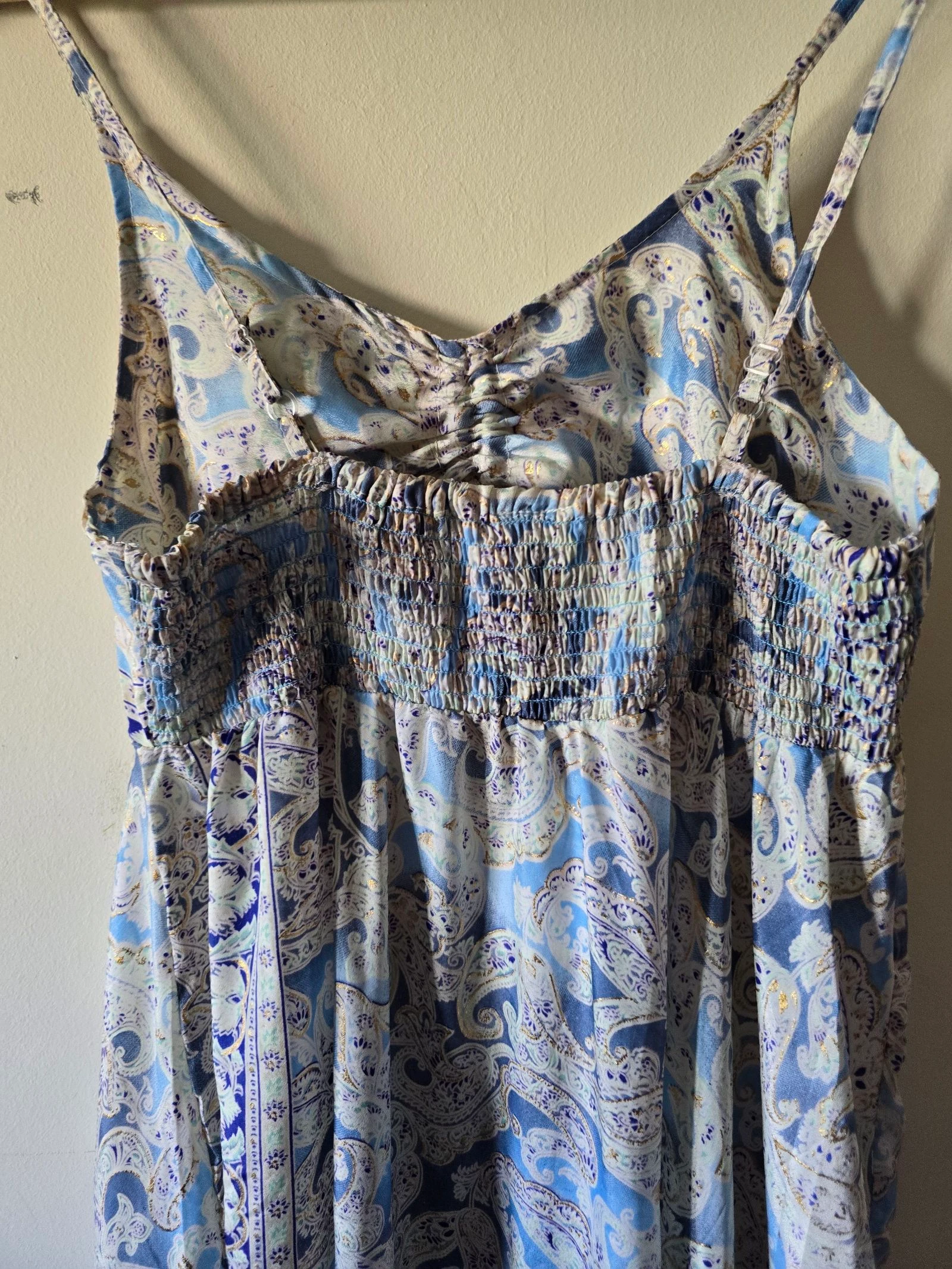 Blue and gold pasley boho maxi dress Cherish – photo 7